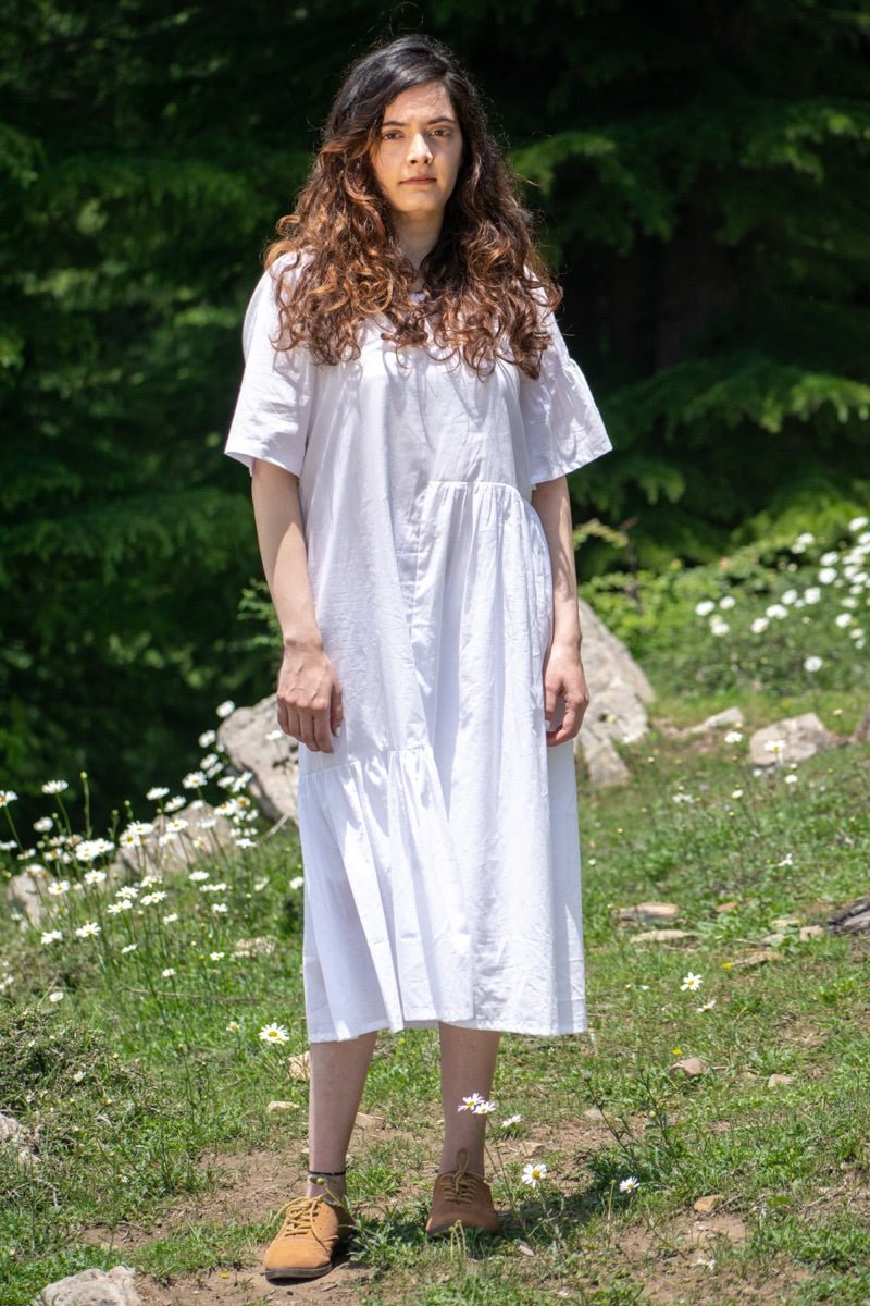 Buy White comfy dress | Shop Verified Sustainable Womens Dress on Brown Living™