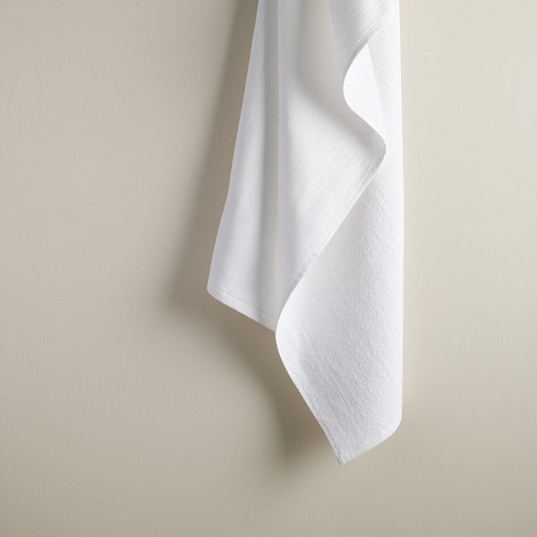 White Hammam Terry Large XL Bath Towel | Verified Sustainable Bath Linens on Brown Living™