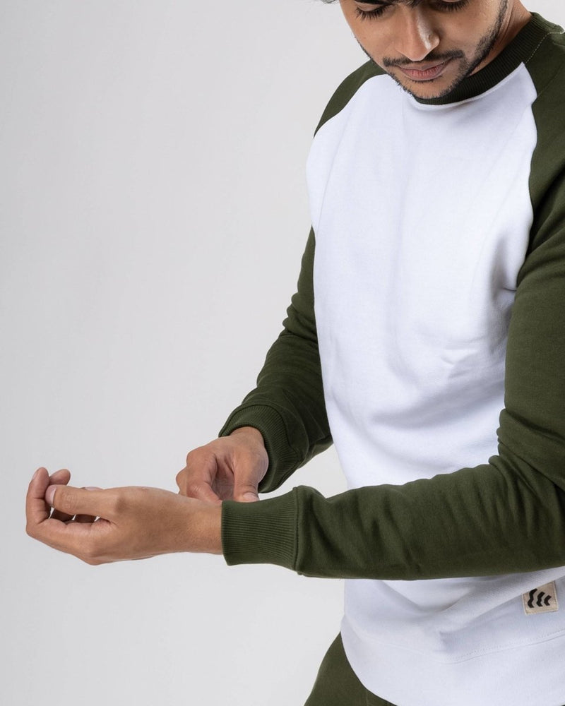 Buy White Raglan Cotton Sweatshirt | Shop Verified Sustainable Mens Sweatshirt on Brown Living™