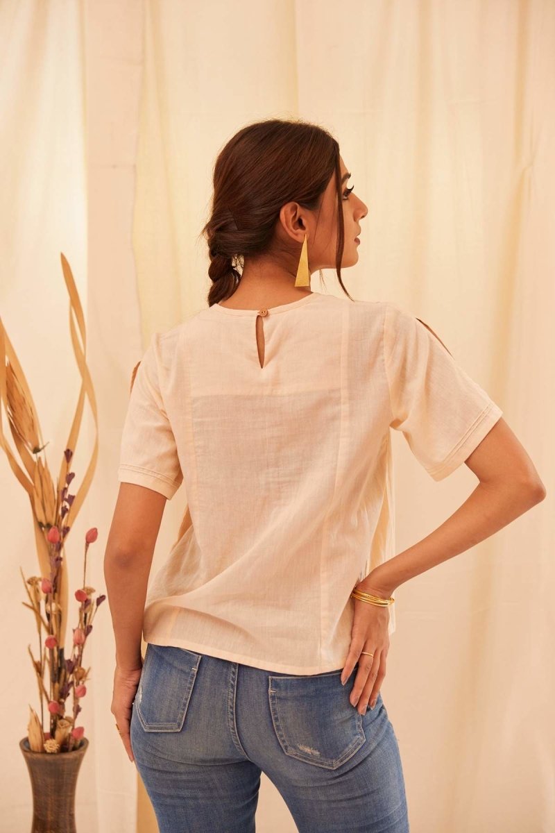 Buy White Rock Top | Handloom Cotton Top | Naturally dyed fabric | Shop Verified Sustainable Womens Top on Brown Living™