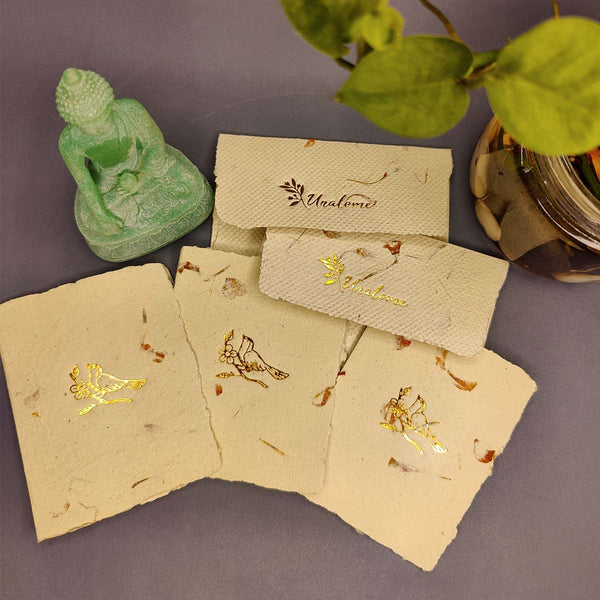 Buy Wish Cards in Marigold Petal Paper- Bird | Shop Verified Sustainable Gift Cards on Brown Living™