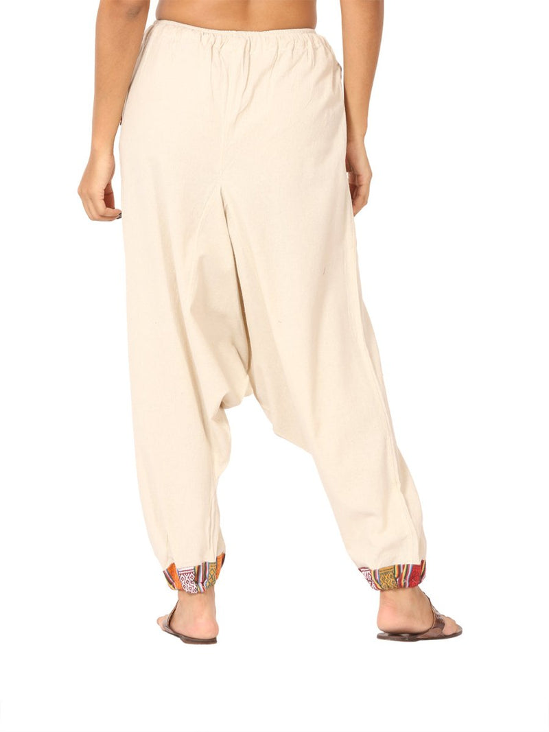 Buy Women's Designer Harem Pants | Cream | Fits Waist Size 28" to 36" | Shop Verified Sustainable Womens Pants on Brown Living™