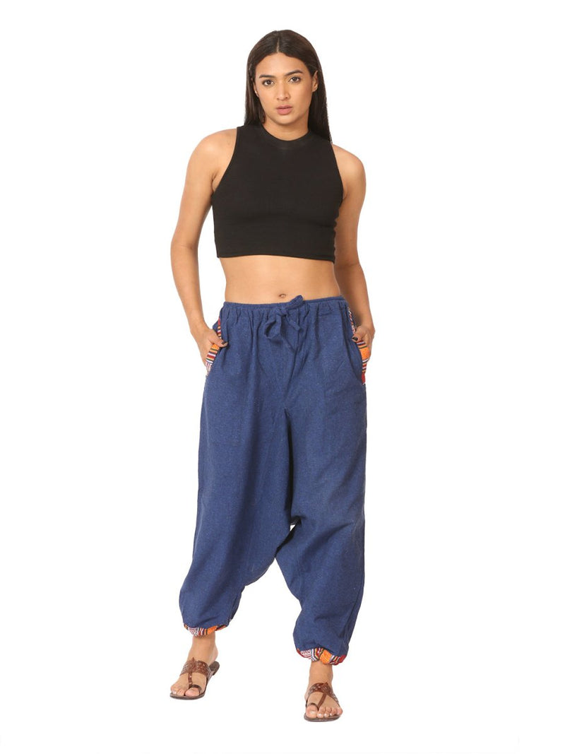 Buy Women's Harem Pants | Dark Blue | Fits Waist Size 28" to 36" | Shop Verified Sustainable Womens Pants on Brown Living™