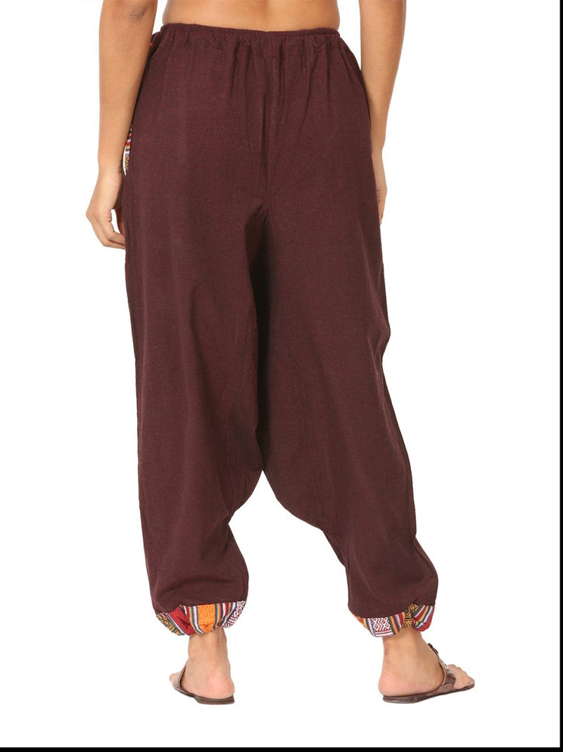 Buy Women's Designer Harem Pants | Maroon | Fits Waist Size 28" to 36" | Shop Verified Sustainable Womens Pants on Brown Living™