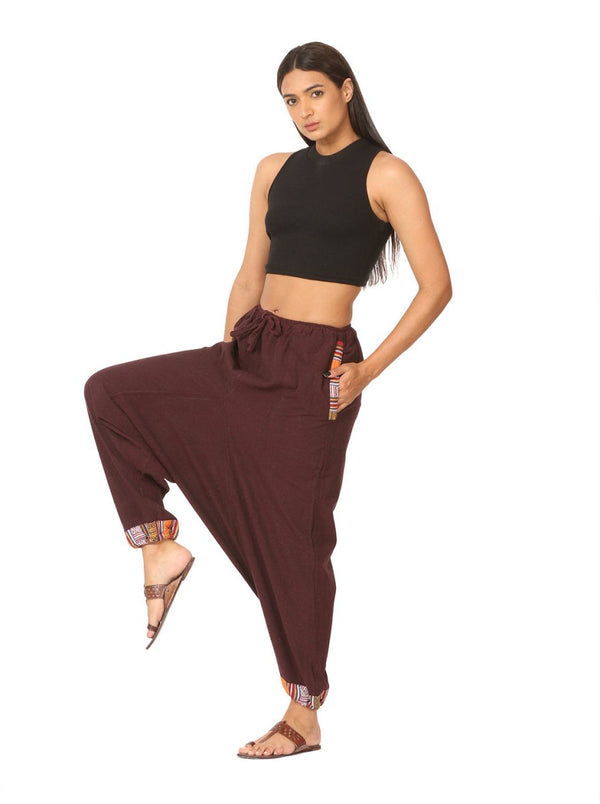 Buy Women's Designer Harem Pants | Maroon | Fits Waist Size 28" to 36" | Shop Verified Sustainable Womens Pants on Brown Living™