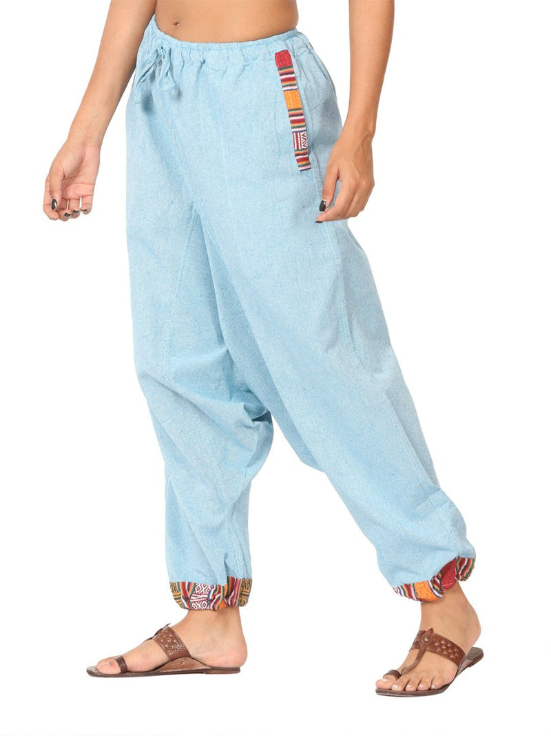 Buy Women's Harem Pants | Sky Blue | Fits Waist Size 28" to 36" | Shop Verified Sustainable Womens Pants on Brown Living™