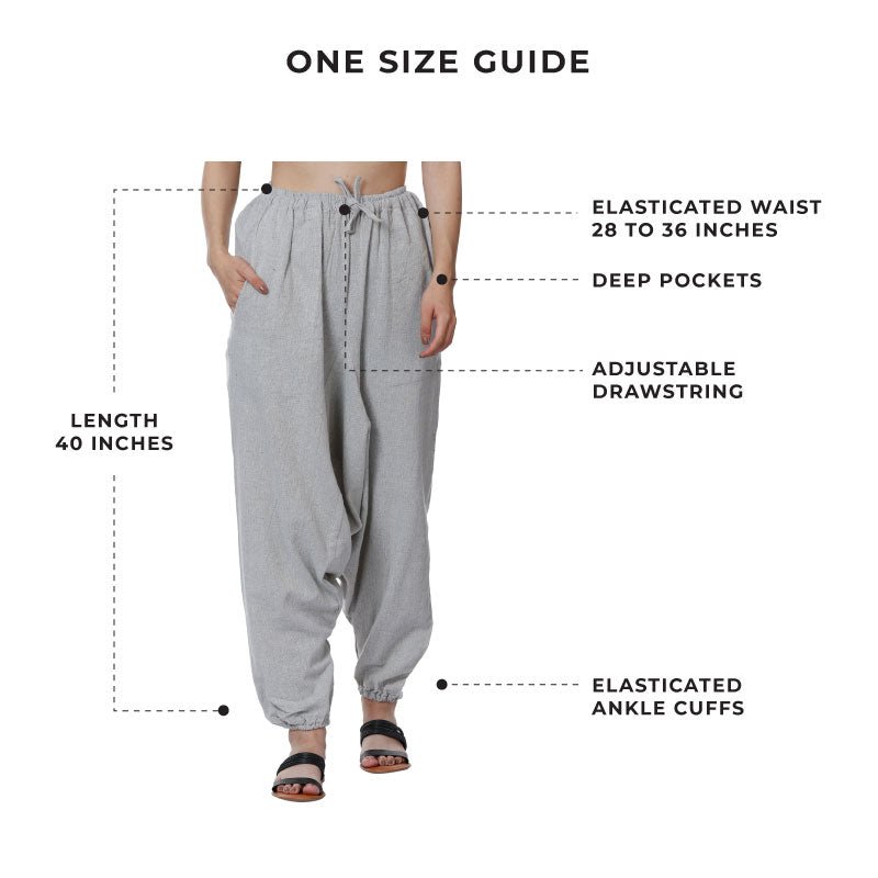 Buy Women's Harem Pant | Melange Grey | Fits Waist Size 28" to 36" | Shop Verified Sustainable Womens Pants on Brown Living™