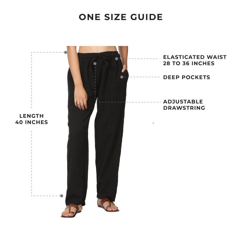 Buy Women's Lounge Pant | Black | Fits Waist Size 28" to 36" | Shop Verified Sustainable Womens Pants on Brown Living™