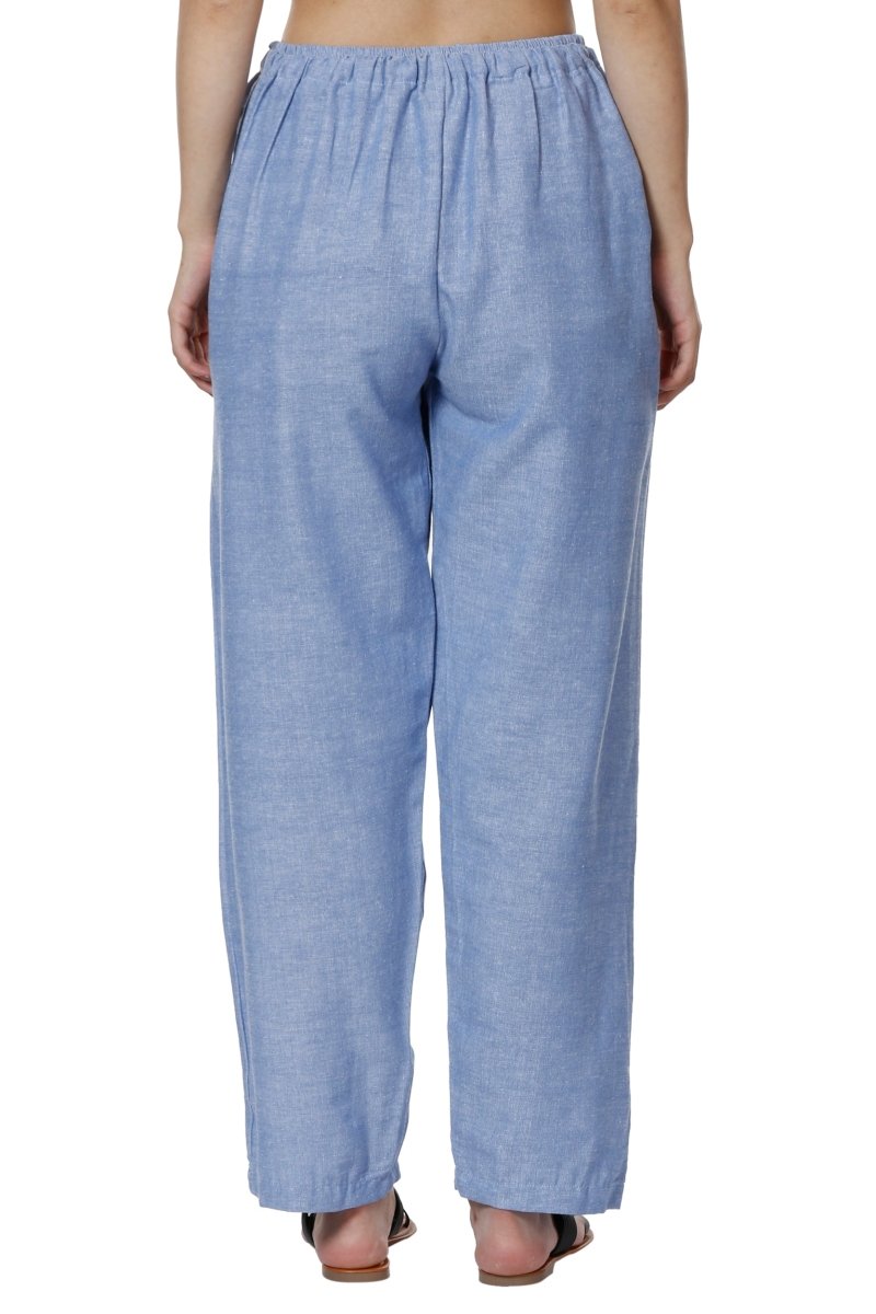 Buy Women's Lounge Pants | Blue | Fits Waist Size 28" to 36" | Shop Verified Sustainable Womens Pyjama on Brown Living™