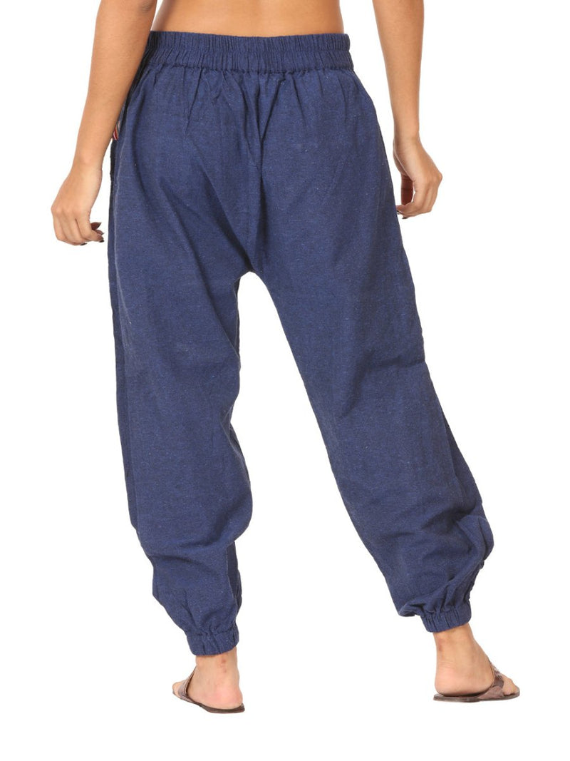 Buy Women's Straight Fit Harem Hopper Pants | Dark Blue | Fits Waist 28" to 38" | Shop Verified Sustainable Womens Pyjama on Brown Living™