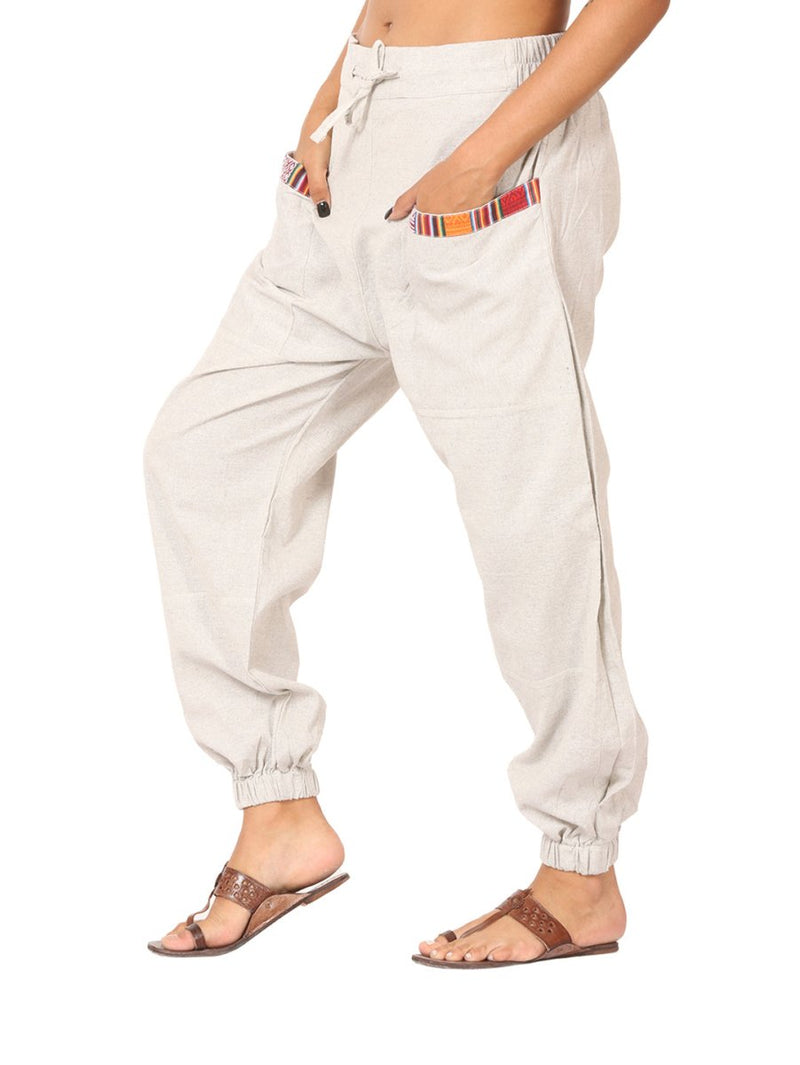 Buy Women's Straight Fit Harem Hopper Pants | Melange Grey | Fits Waist 28" to 38" | Shop Verified Sustainable Womens Pyjama on Brown Living™