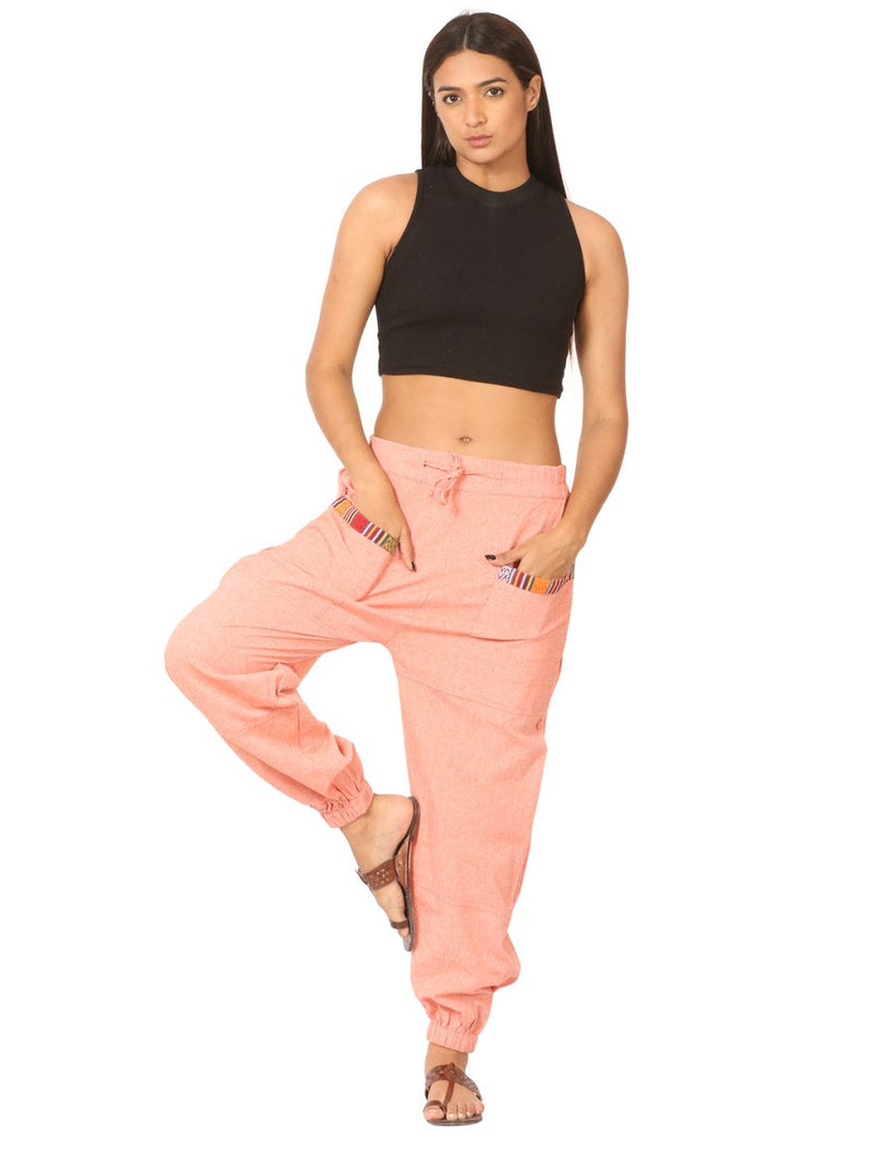 Buy Women's Straight Fit Harem Hopper Pants | Orange | Fits Waist 28" to 38" | Shop Verified Sustainable Womens Pyjama on Brown Living™