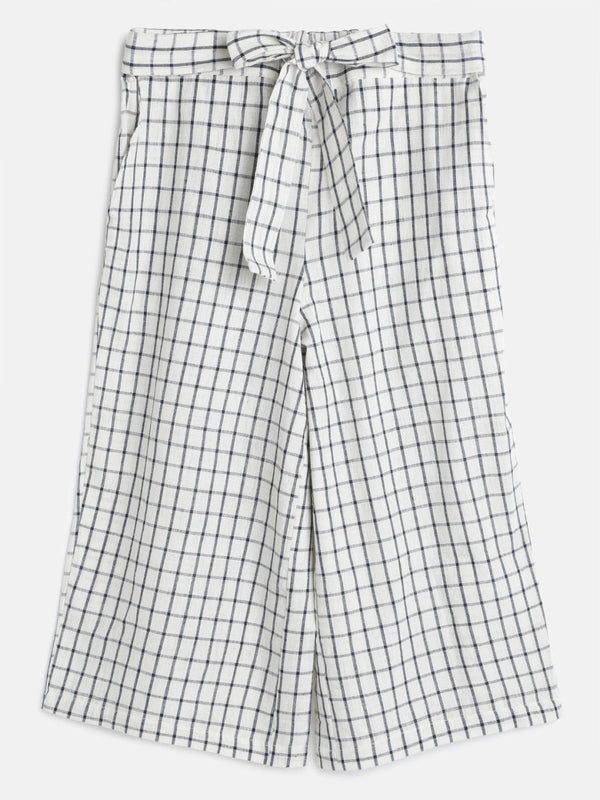 Buy Women's Zen Cotton Culottes- Blue Checks | Shop Verified Sustainable Womens Pants on Brown Living™