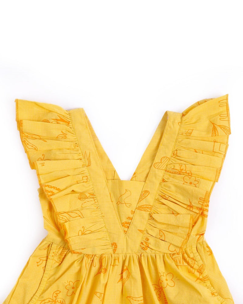 Buy Wonder Wander Ruffle Dress | Shop Verified Sustainable Kids Frocks & Dresses on Brown Living™