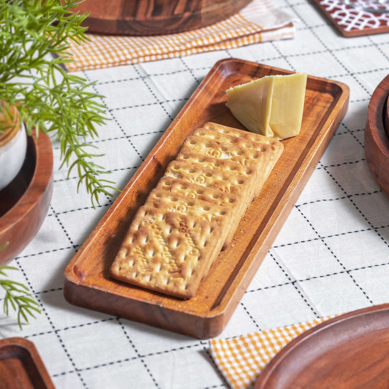 Wood Serving Tray | Made of Acacia Wood | Verified Sustainable Dinner Set on Brown Living™