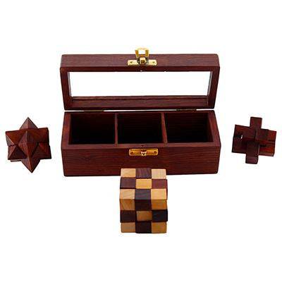 Buy Wooden 3D Puzzles Game 3-in-1 Brain Teaser Game for Kids | Shop Verified Sustainable Learning & Educational Toys on Brown Living™