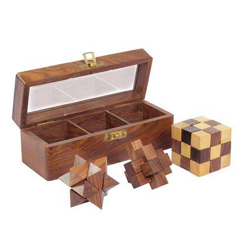 Buy Wooden 3D Puzzles Game 3-in-1 Brain Teaser Game for Kids | Shop Verified Sustainable Learning & Educational Toys on Brown Living™