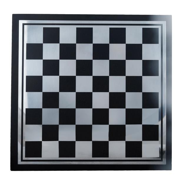 Buy Handcrafted Wooden & Metal Chess Board Game Black and Silver Finish | Shop Verified Sustainable Learning & Educational Toys on Brown Living™