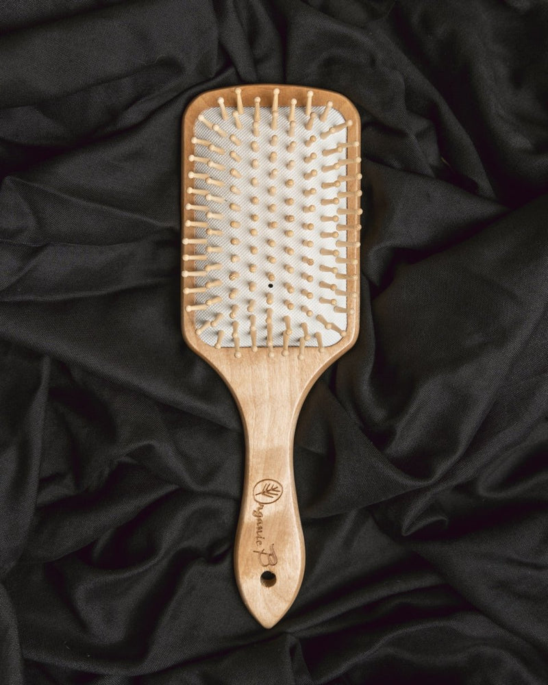 Buy Wooden Bristle Paddle Brush | Medium Size | Shop Verified Sustainable Hair Brush on Brown Living™