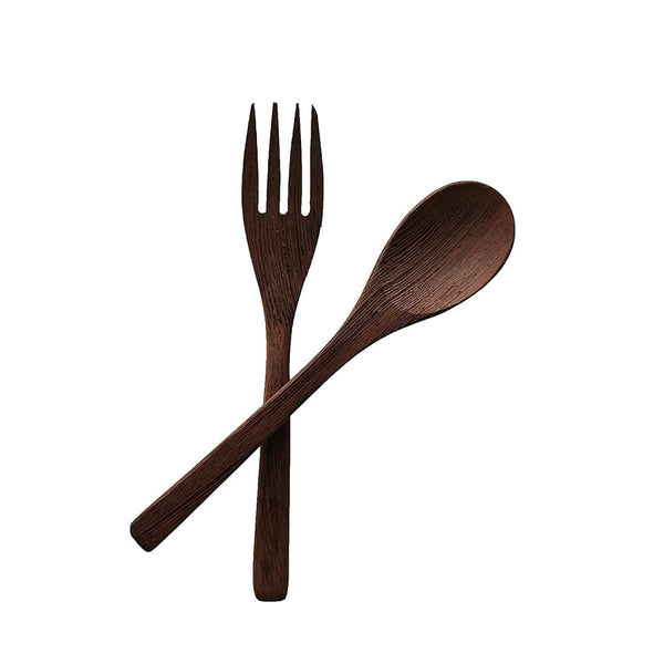 Buy Wooden Cutlery | Fork and Spoon | Artisan Made | Shop Verified Sustainable Cutlery Kit on Brown Living™