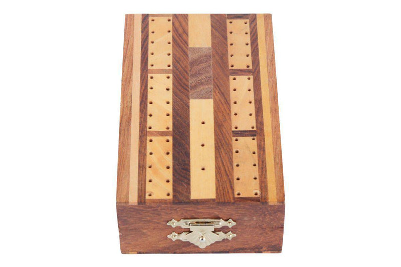 Buy Wooden Cribbage Boards with 6 Metal Cribbage Pegs and Playing Cards Set | Shop Verified Sustainable Learning & Educational Toys on Brown Living™