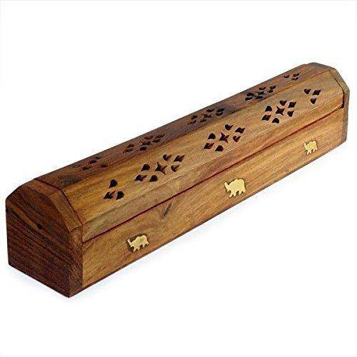 Buy Wooden Incense Joss Sticks Storage Box with Built in Ash Catcher | Shop Verified Sustainable Pooja Needs on Brown Living™