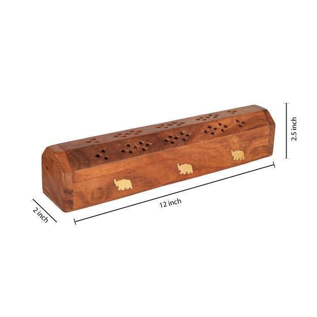 Buy Wooden Incense Joss Sticks Storage Box with Built in Ash Catcher | Shop Verified Sustainable Pooja Needs on Brown Living™