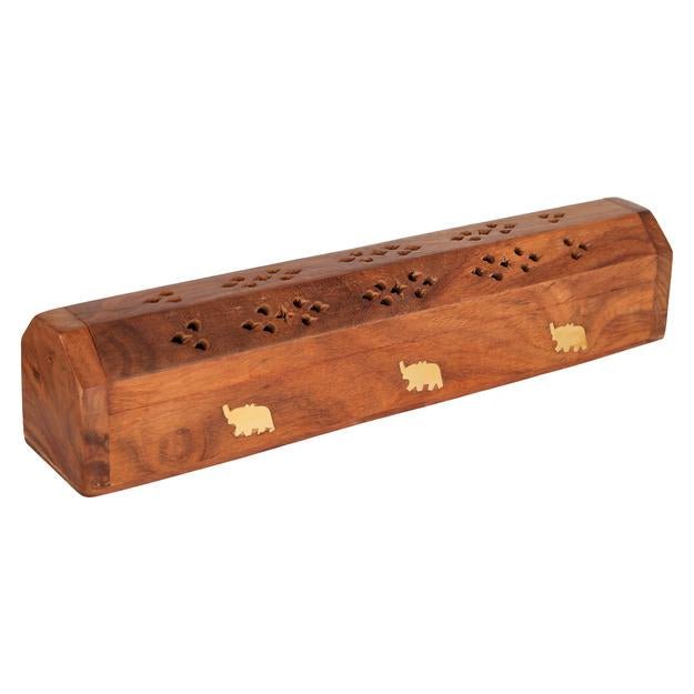 Buy Wooden Incense Joss Sticks Storage Box with Built in Ash Catcher | Shop Verified Sustainable Pooja Needs on Brown Living™