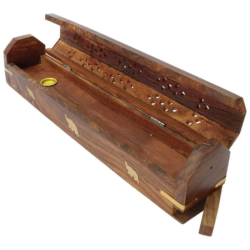 Buy Wooden Incense Joss Sticks Storage Box with Built in Ash Catcher | Shop Verified Sustainable Pooja Needs on Brown Living™