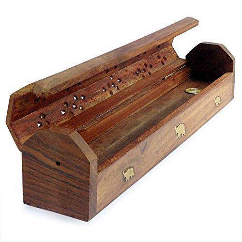 Buy Wooden Incense Joss Sticks Storage Box with Built in Ash Catcher | Shop Verified Sustainable Pooja Needs on Brown Living™