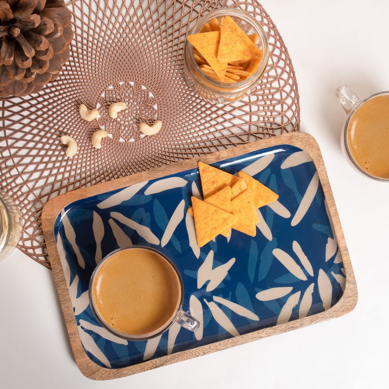 Buy Wooden Indigo Rectangular Platter | Shop Verified Sustainable Trays & Platters on Brown Living™