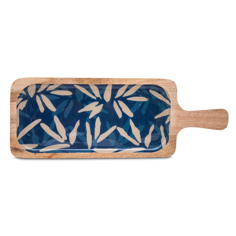 Buy Wooden Indigo Rectangular Platter with Handle | Shop Verified Sustainable Trays & Platters on Brown Living™