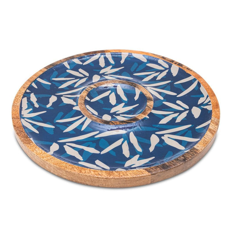 Buy Wooden Indigo Round Chip and Dip Platter | Shop Verified Sustainable Trays & Platters on Brown Living™