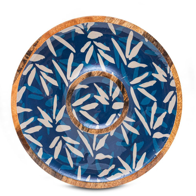 Buy Wooden Indigo Round Chip and Dip Platter | Shop Verified Sustainable Trays & Platters on Brown Living™