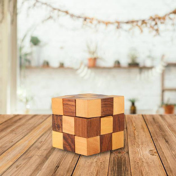 Buy Wooden IQ Teaser Puzzle | Adult Snake Cube (2.5x2.5x2.5-inch) | Shop Verified Sustainable Learning & Educational Toys on Brown Living™