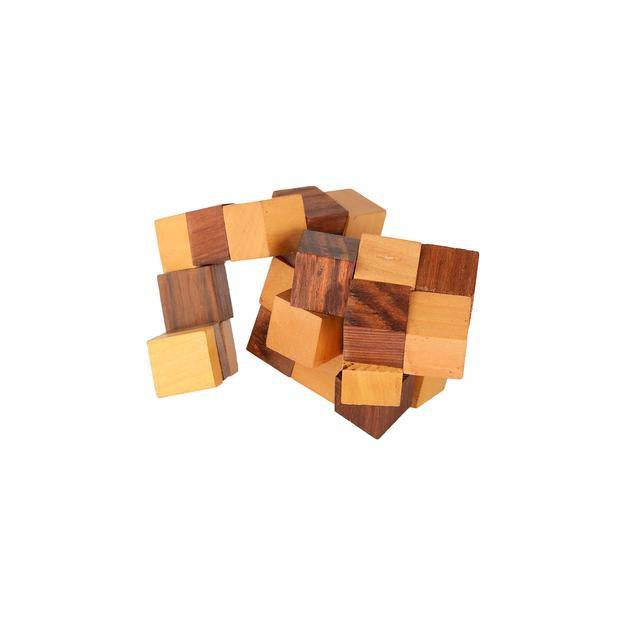 Buy Wooden IQ Teaser Puzzle | Adult Snake Cube (2.5x2.5x2.5-inch) | Shop Verified Sustainable Learning & Educational Toys on Brown Living™