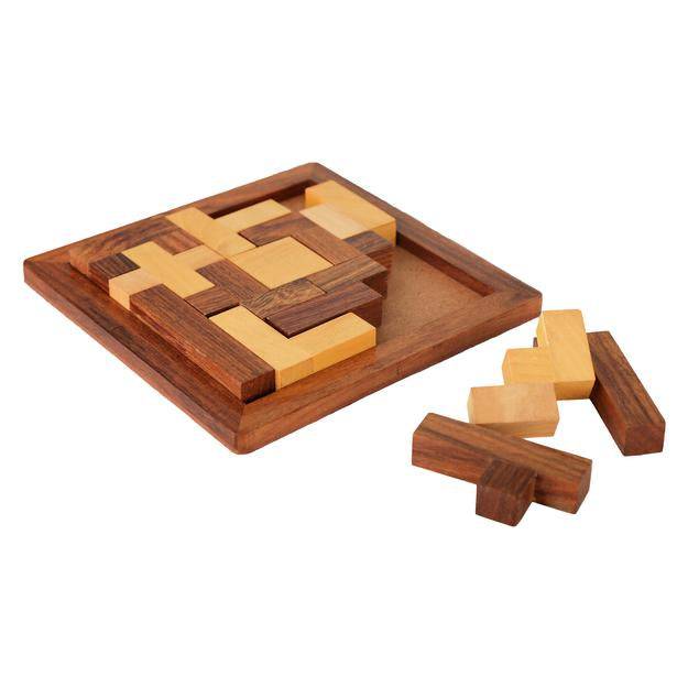 Buy Handmade Wooden Jigsaw Puzzle for Kids- 6.4x6.4x0.7 Inches | Shop Verified Sustainable Learning & Educational Toys on Brown Living™