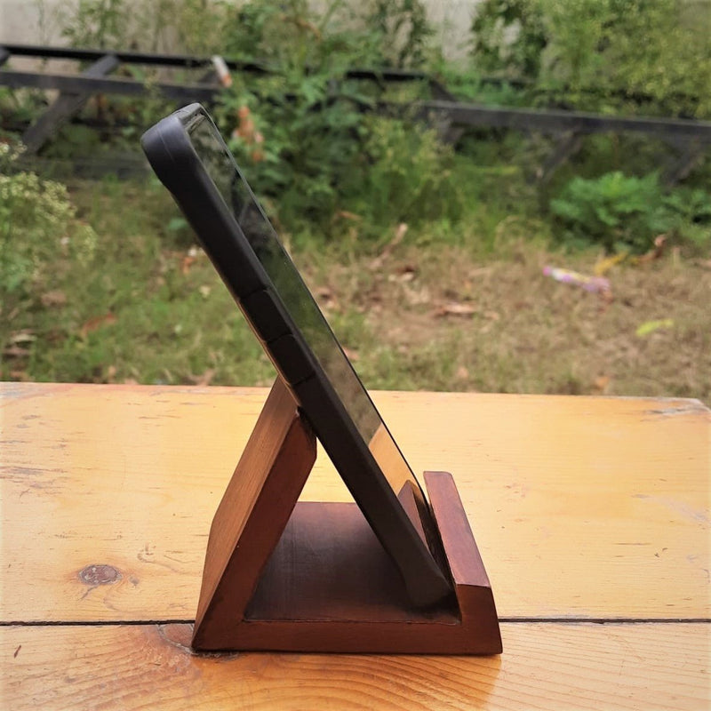 Buy Wooden mobile holder for all age groups | 3X3X3.5 inches | Shop Verified Sustainable Tech Accessories on Brown Living™