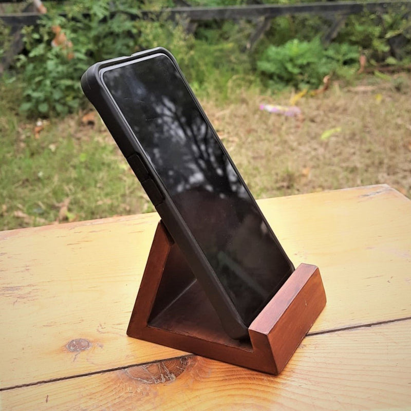 Buy Wooden mobile holder for all age groups | 3X3X3.5 inches | Shop Verified Sustainable Tech Accessories on Brown Living™