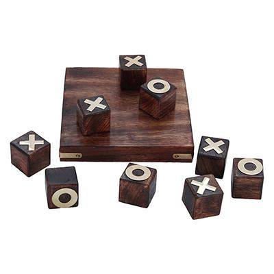 Buy Wooden Noughts and Crosses | TIK Tak Toe Pedagogical Board - Dark Finish | Shop Verified Sustainable Learning & Educational Toys on Brown Living™