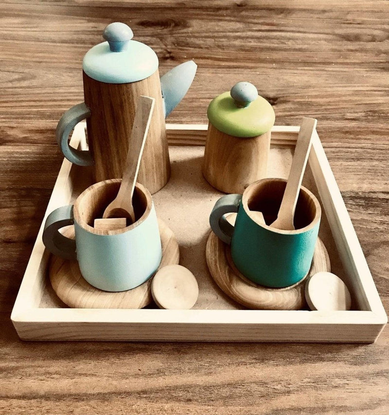 Buy Wooden Pretend Play Tea Set - 15 Pieces | Shop Verified Sustainable Role & Pretend Play Toys on Brown Living™