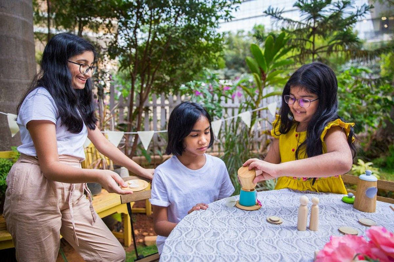 Buy Wooden Pretend Play Tea Set - 15 Pieces | Shop Verified Sustainable Role & Pretend Play Toys on Brown Living™