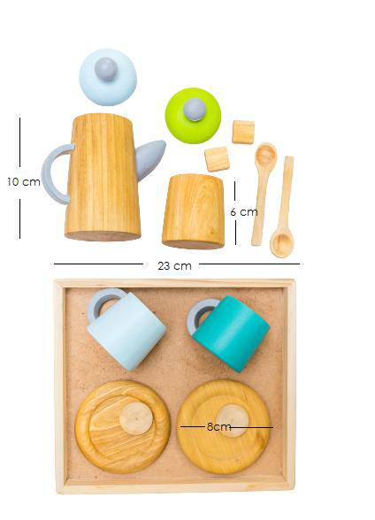 Buy Wooden Pretend Play Tea Set - 15 Pieces | Shop Verified Sustainable Role & Pretend Play Toys on Brown Living™