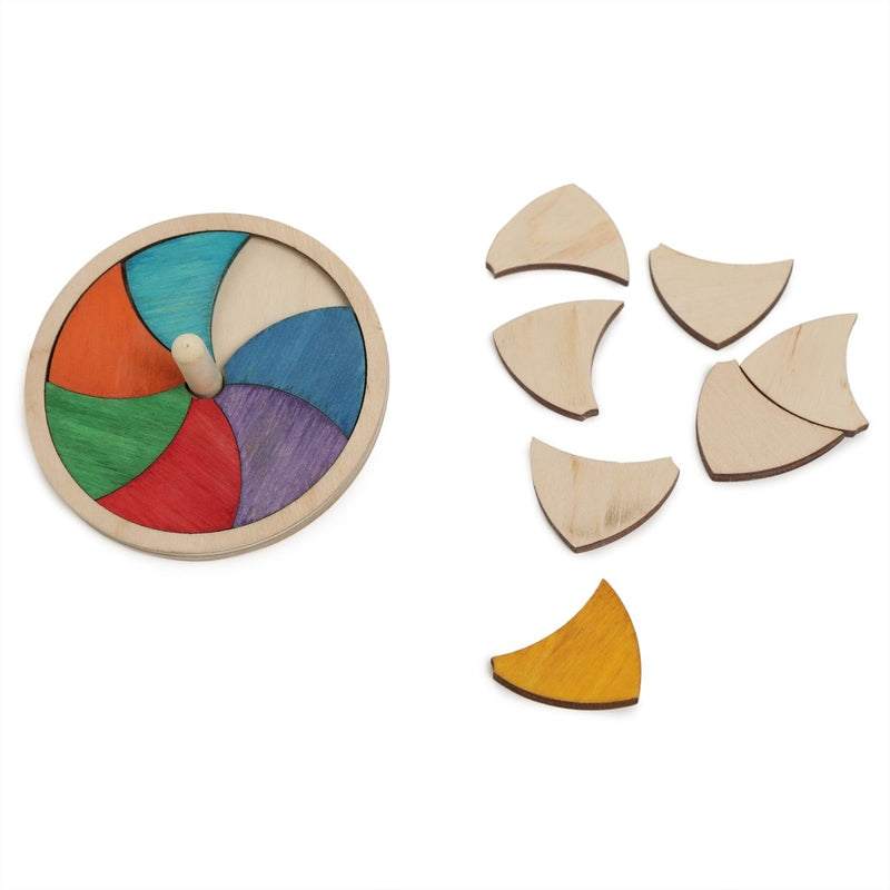 Buy Wooden Rainbow Puzzle DIY Spinning Top ( 16 pieces) | Shop Verified Sustainable Learning & Educational Toys on Brown Living™