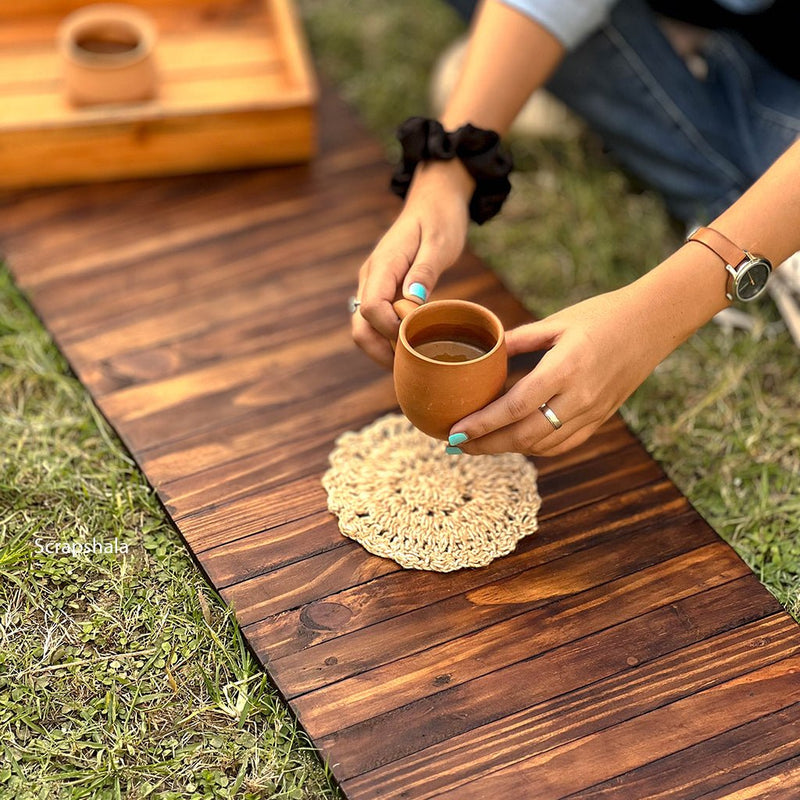 Buy Wooden Runner Place Mat | Walnut Colour | Foldable | Stain-Proof | Shop Verified Sustainable Table Essentials on Brown Living™