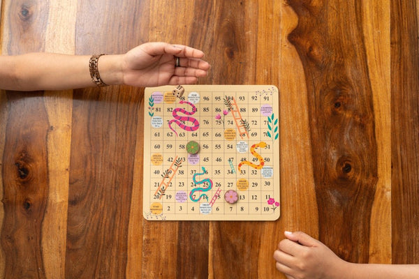 Wooden Snakes & Ladders Game | Verified Sustainable Learning & Educational Toys on Brown Living™