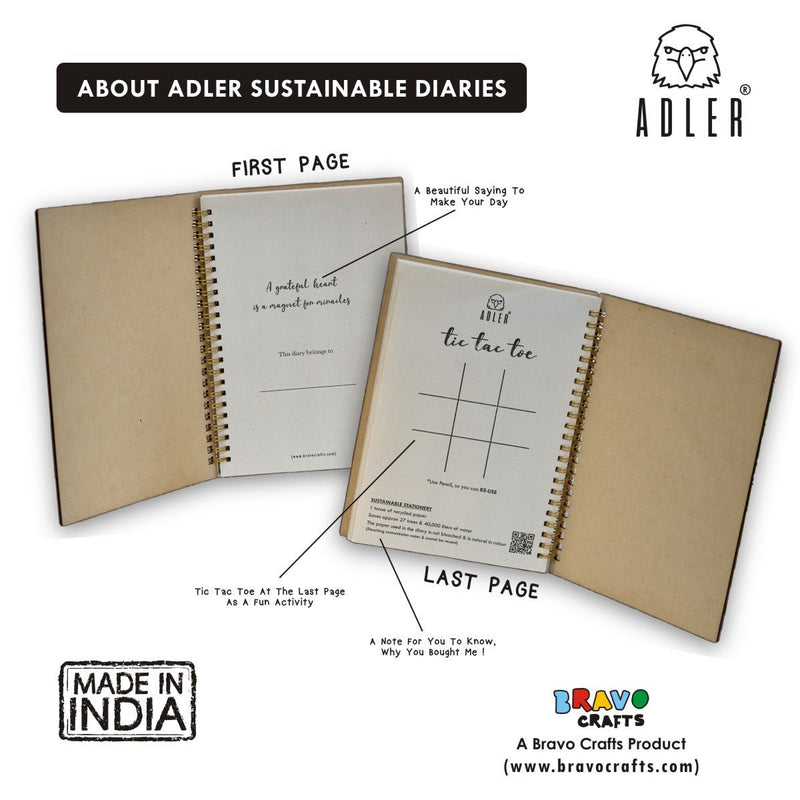 Buy Wooden Sustainable Recycled Diary 1 | A5 Size | 102 Pages | Shop Verified Sustainable Notebooks & Notepads on Brown Living™