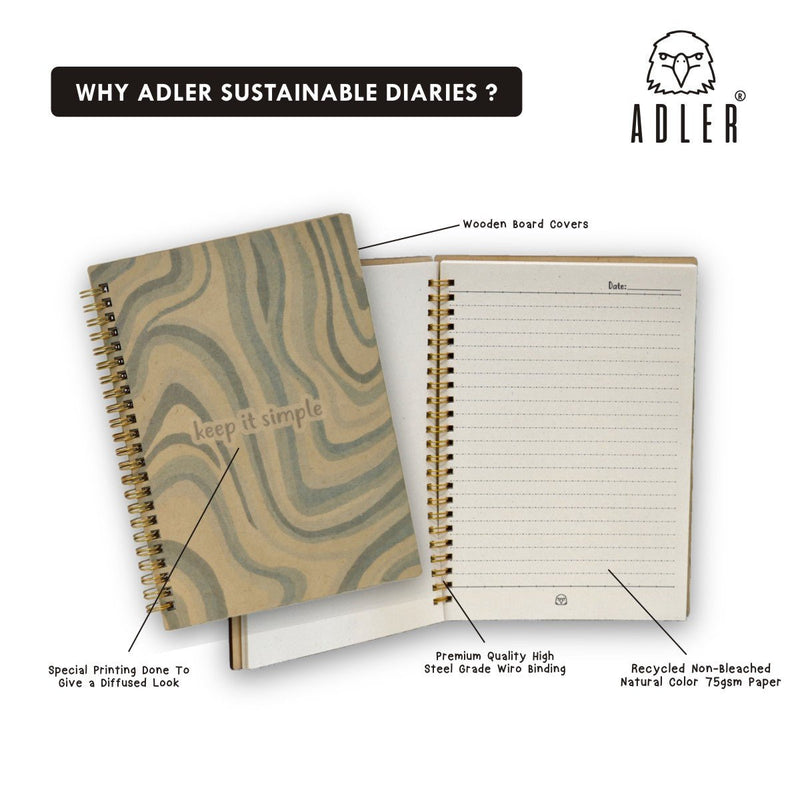 Buy Wooden Sustainable Recycled Diary 3 | A5 Size | 102 Pages | Shop Verified Sustainable Notebooks & Notepads on Brown Living™