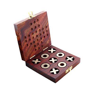 Buy Wooden Tic Tac Toe & Solitaire Board Game | Travel Board Game | Shop Verified Sustainable Learning & Educational Toys on Brown Living™