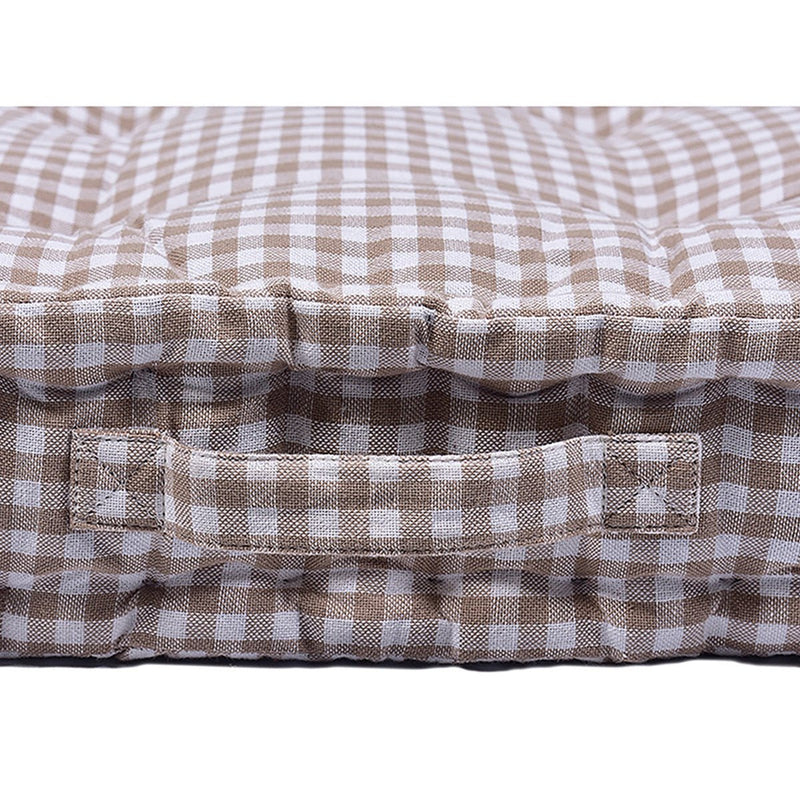 Buy Woven Small Check Cotton Floor Cushion | Shop Verified Sustainable Pillow on Brown Living™